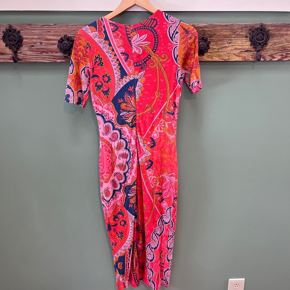 Farm Rio Anthropologie Farm Rio Anthropologie Giannina Knit Midi Dress Orange Xs View 3